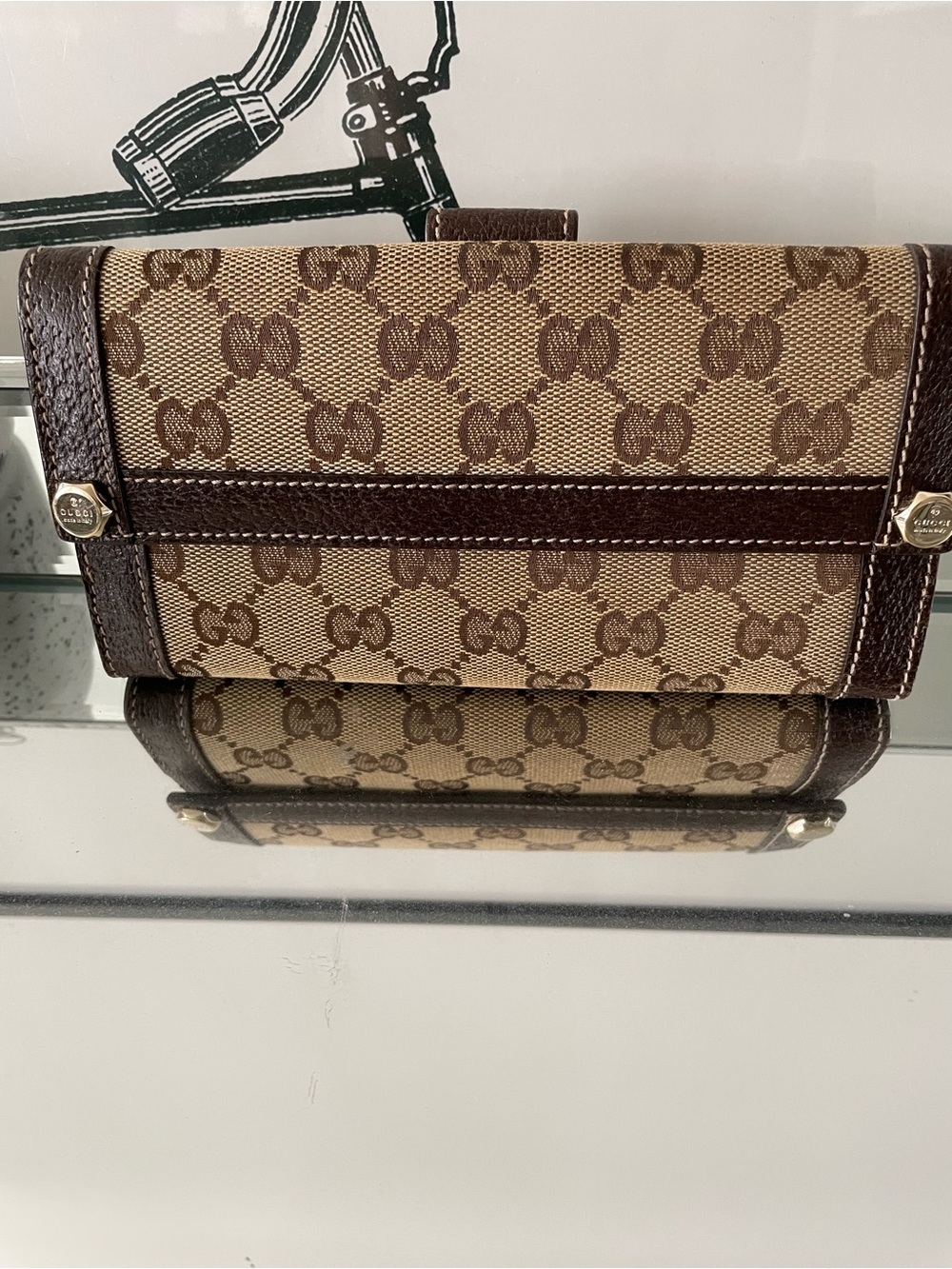 Gucci Brown and Tan GG Canvas Continental Wallet